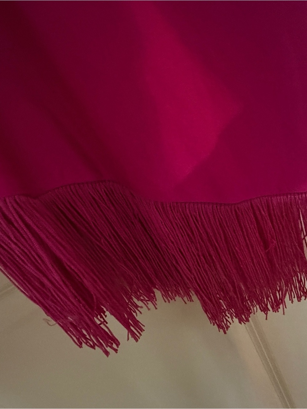 SHEIN Bright Fuchsia Fringe Scarf